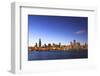 Chicago Skyline and Lake Michigan at Dusk with the Willis Tower on the Left, Chicago, Illinois, USA-Amanda Hall-Framed Photographic Print