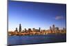 Chicago Skyline and Lake Michigan at Dusk with the Willis Tower on the Left, Chicago, Illinois, USA-Amanda Hall-Mounted Photographic Print