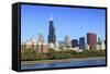 Chicago Skyline and Lake Michigan with the Willis Tower, Chicago, Illinois, USA-Amanda Hall-Framed Stretched Canvas