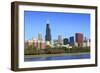 Chicago Skyline and Lake Michigan with the Willis Tower, Chicago, Illinois, USA-Amanda Hall-Framed Photographic Print