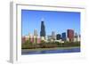 Chicago Skyline and Lake Michigan with the Willis Tower, Chicago, Illinois, USA-Amanda Hall-Framed Photographic Print