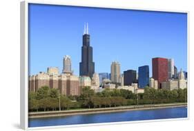 Chicago Skyline and Lake Michigan with the Willis Tower, Chicago, Illinois, USA-Amanda Hall-Framed Photographic Print