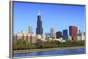 Chicago Skyline and Lake Michigan with the Willis Tower, Chicago, Illinois, USA-Amanda Hall-Framed Photographic Print