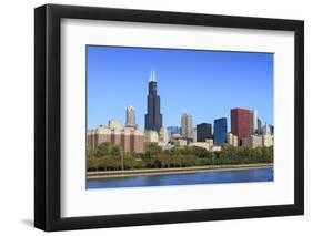 Chicago Skyline and Lake Michigan with the Willis Tower, Chicago, Illinois, USA-Amanda Hall-Framed Photographic Print