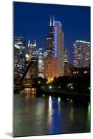 Chicago Skyline and River from Grand Avenue Bridge-Alan Klehr-Mounted Photographic Print