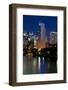 Chicago Skyline and River from Grand Avenue Bridge-Alan Klehr-Framed Photographic Print