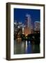 Chicago Skyline and River from Grand Avenue Bridge-Alan Klehr-Framed Photographic Print