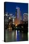 Chicago Skyline and River from Grand Avenue Bridge-Alan Klehr-Stretched Canvas