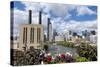 Chicago Skyline and River Looking North-Alan Klehr-Stretched Canvas