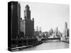 Chicago Skyline and River-Bettmann-Stretched Canvas