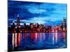 Chicago Skyline at Night-Martina Bleichner-Mounted Art Print