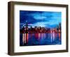 Chicago Skyline at Night-Martina Bleichner-Framed Art Print