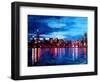 Chicago Skyline at Night-Martina Bleichner-Framed Art Print