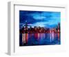 Chicago Skyline at Night-Martina Bleichner-Framed Art Print