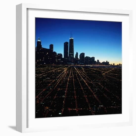 Chicago Skyline at Twilight-Bill Ross-Framed Photographic Print