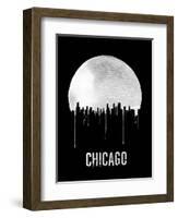 Chicago Skyline Black-null-Framed Art Print