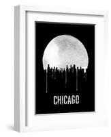 Chicago Skyline Black-null-Framed Art Print