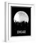 Chicago Skyline Black-null-Framed Art Print