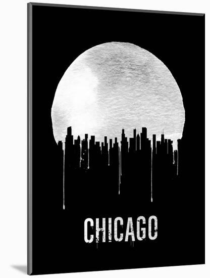 Chicago Skyline Black-null-Mounted Art Print