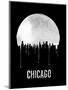 Chicago Skyline Black-null-Mounted Art Print