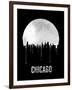 Chicago Skyline Black-null-Framed Art Print