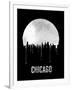 Chicago Skyline Black-null-Framed Art Print