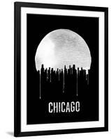 Chicago Skyline Black-null-Framed Art Print