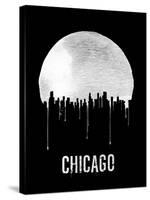 Chicago Skyline Black-null-Stretched Canvas