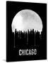 Chicago Skyline Black-null-Stretched Canvas