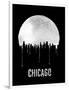 Chicago Skyline Black-null-Framed Art Print