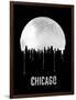 Chicago Skyline Black-null-Framed Art Print