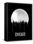 Chicago Skyline Black-null-Framed Stretched Canvas