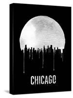 Chicago Skyline Black-null-Stretched Canvas