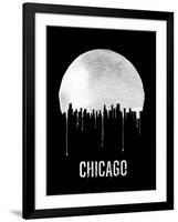 Chicago Skyline Black-null-Framed Art Print