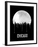 Chicago Skyline Black-null-Framed Art Print