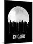 Chicago Skyline Black-null-Mounted Art Print