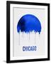 Chicago Skyline Blue-null-Framed Art Print