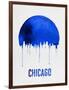 Chicago Skyline Blue-null-Framed Art Print