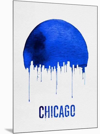 Chicago Skyline Blue-null-Mounted Art Print