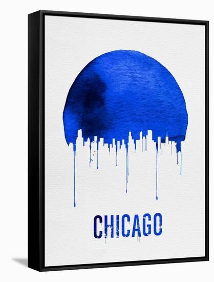 Chicago Skyline Blue-null-Framed Stretched Canvas