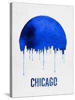 Chicago Skyline Blue-null-Stretched Canvas