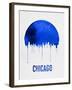 Chicago Skyline Blue-null-Framed Art Print