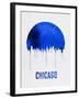 Chicago Skyline Blue-null-Framed Art Print