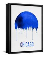 Chicago Skyline Blue-null-Framed Stretched Canvas