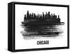 Chicago Skyline Brush Stroke - Black II-NaxArt-Framed Stretched Canvas