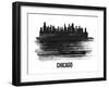 Chicago Skyline Brush Stroke - Black II-NaxArt-Framed Art Print