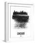 Chicago Skyline Brush Stroke - Black-NaxArt-Framed Art Print