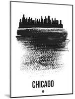 Chicago Skyline Brush Stroke - Black-NaxArt-Mounted Art Print