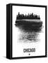 Chicago Skyline Brush Stroke - Black-NaxArt-Framed Stretched Canvas