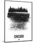 Chicago Skyline Brush Stroke - Black-NaxArt-Mounted Art Print